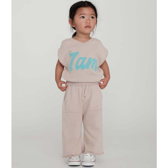 Baby My Boxy Cotton Rolled Edge Relaxed Fit Pants, Oat - Pants - 2