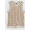 Baby Hug Me Ribbed Contrast Trim Tank Top, Oat - Shirts - 1 - thumbnail