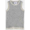 Baby Hug Me Ribbed Contrast Trim Tank Top, Heather Grey - Shirts - 1 - thumbnail