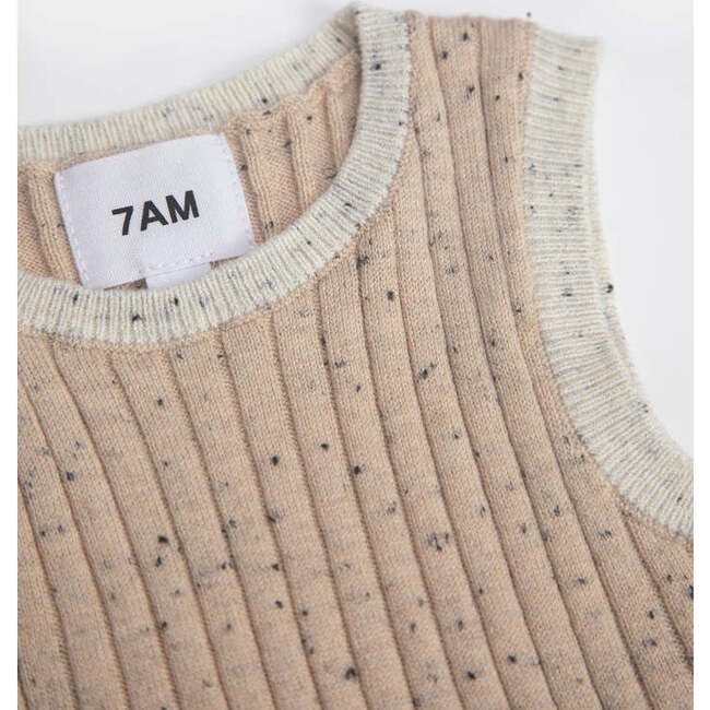 Baby Hug Me Ribbed Contrast Trim Tank Top, Oat