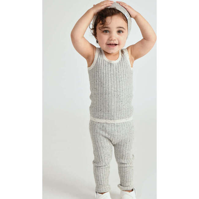 Baby Hug Me Ribbed Contrast Trim Tank Top, Heather Grey - Shirts - 4