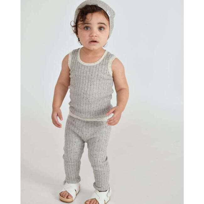 Baby Hug Me Ribbed Contrast Trim Tank Top, Heather Grey - Shirts - 5