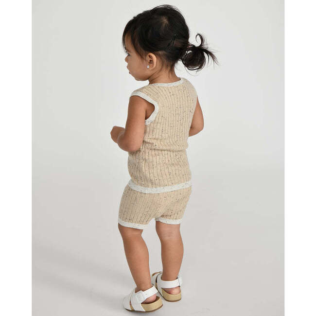Baby Hug Me Ribbed Contrast Trim Tank Top, Oat - Shirts - 5