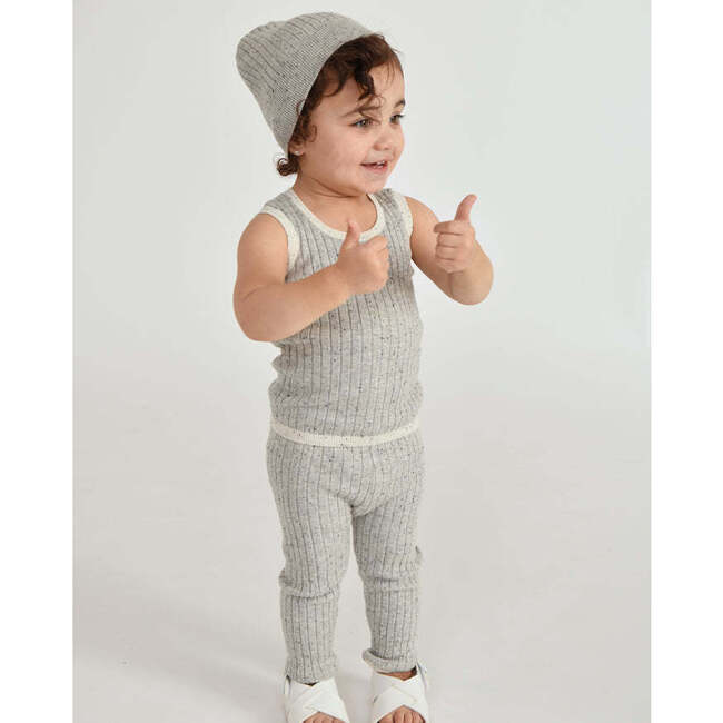 Baby Hug Me Ribbed Contrast Trim Tank Top, Heather Grey - Shirts - 7