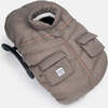 Zipped Puffy Car Seat Cocoon, Chestnut - Car Seat Accessories - 2 - thumbnail