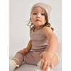 Baby Girls Hug Me Ribbed Contrast Trim Tank Top, Ash Rose - Shirts - 5 - thumbnail