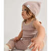 Baby Girls Hug Me Ribbed Contrast Trim Tank Top, Ash Rose - Shirts - 6 - thumbnail