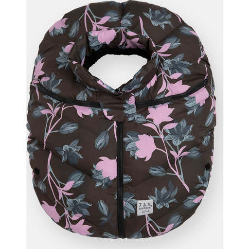 Floral Print Zipped Puffy Car Seat Cocoon, Nightingale Garden - Car Seat Accessories - 1