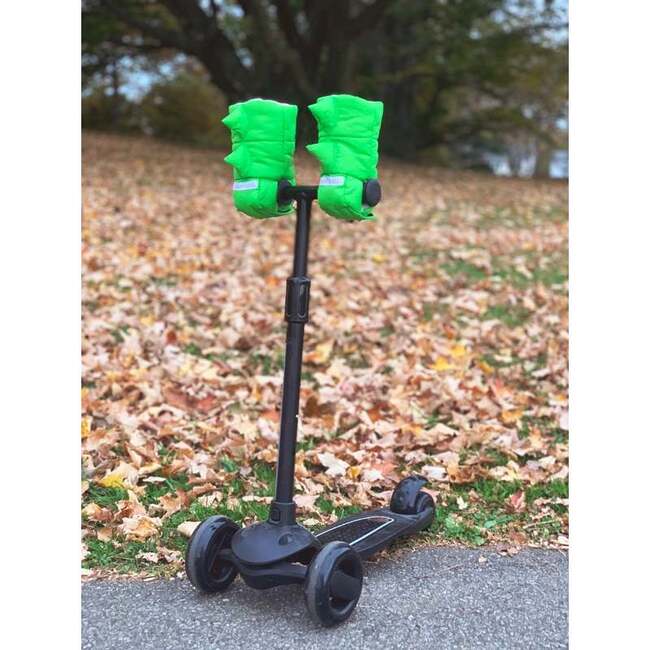 Kids DINO Scooter Warmmuffs, Green - Gloves - 2