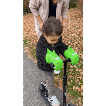 Kids DINO Scooter Warmmuffs, Green - Gloves - 9