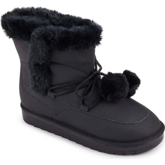 Miss Snow Fluff, Black Faux Nubuck