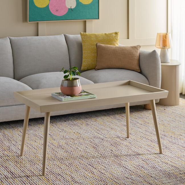 Nonie Coffee Table With Tray, Sand