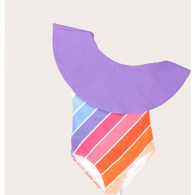 Ruffle One Shoulder, Garden State Rainbow