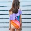 Ruffle One Shoulder, Garden State Rainbow - One Pieces - 4