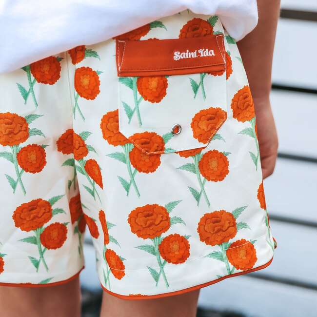 Boys Swim Shorts, Naples Floral - Swim Trunks - 6