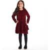 Kids Red Velvet Asymmetrical Tiered Dress, Checkered - Dresses - 2