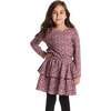 Kids Printed Ls Top & Tiered Skirt Set, Pink Floral - Mixed Apparel Set - 3