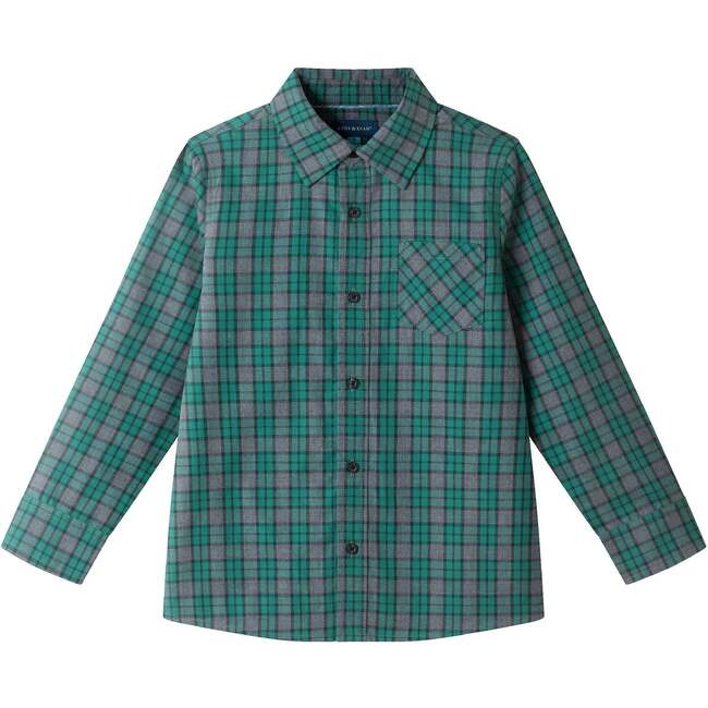 Kids Plaid Buttondown & Bowtie Set, Green Plaid - Mixed Apparel Set - 4