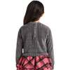 Kids Knit Top Plaid Skirt Dress, Grey & Pink Heart - Dresses - 3