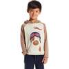 Kids Hooded Long Sleeve Tee, Beige Dog - T-Shirts - 2