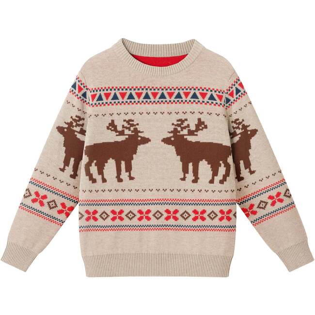 Kids Holiday Sweater & Twill Pant Set, Moose Motif - Mixed Apparel Set - 4