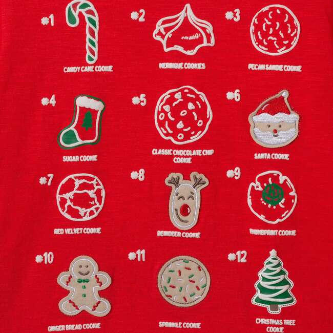 Kids Holiday Graphic Tee, Red Cookies - T-Shirts - 2