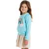 Kids Crewneck Ft Sweatshirt W/Knit Dress Set, Teal Rainbow - Dresses - 3