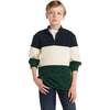 Kids Colorblocked Quarter Zip Sweater, Green Stripe - Sweaters - 2