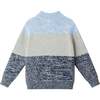 Kids Colorblocked Quarter Zip Sweater, L. Blue Stripe - Sweaters - 2