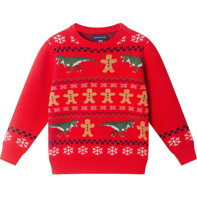 Kids Holiday Sweater & Pants Set,  Gingerbread & Dinos - Mixed Apparel Set - 4