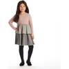 Kids Color Blocked Lurex Knit Tiered Dress, Pink Colorblock - Dresses - 2