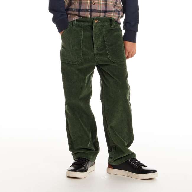 Kids Wide Leg Corduroy Pants, Green - Pants - 2