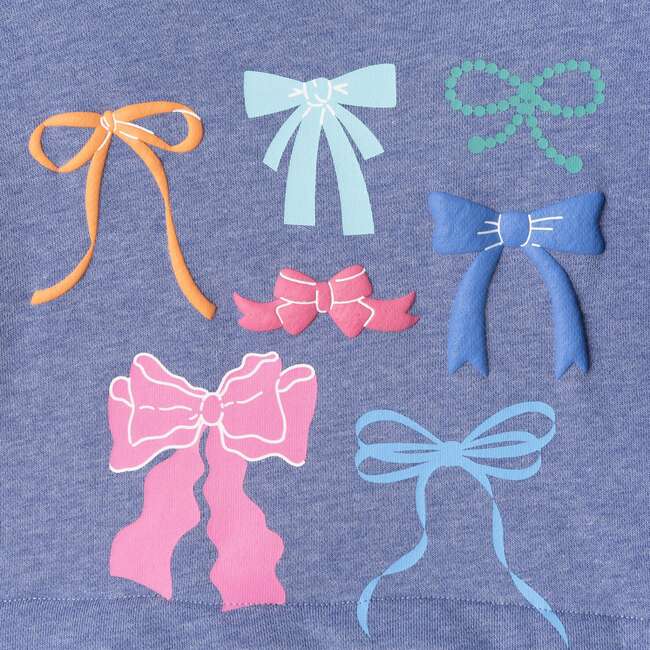Kids Heather Sweatshirt Dress, Bow Collage - Dresses - 4