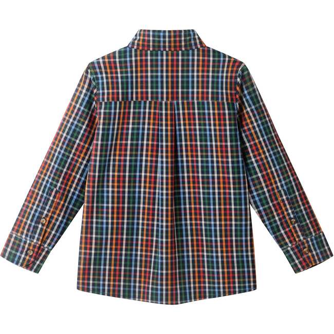 Kids Buttondown Shirt, Navy Plaid - Button Downs - 3