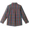 Kids Buttondown Shirt, Navy Plaid - Button Downs - 3