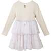 Kids Tulle Tiered Dress, White Snowflake - Dresses - 3