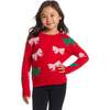 Kids Bow Icon Sweater, Red - Sweaters - 2