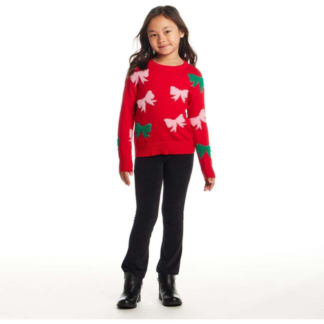Kids Sweater & Legging, Red Bows - Mixed Apparel Set - 2