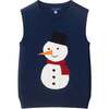 Kids Sweater Vest Set, Navy Snowman - Mixed Apparel Set - 4