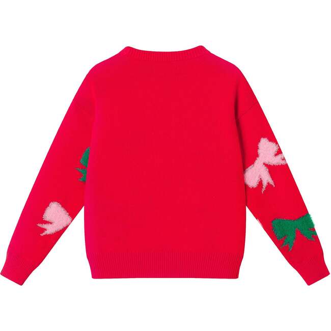 Kids Bow Icon Sweater, Red - Sweaters - 3