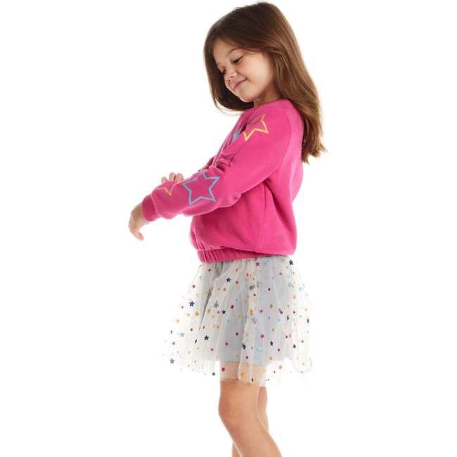 Kids Sweatshirt & Dress Set, Pink Star - Dresses - 4