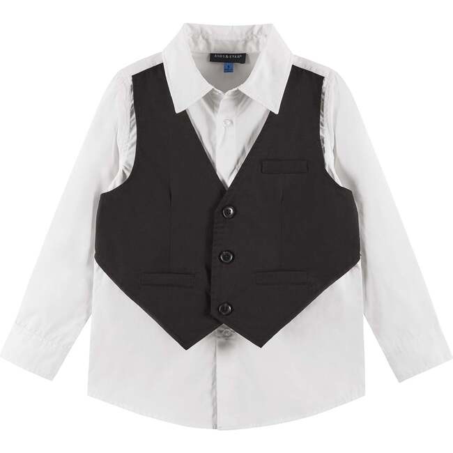 Kids 3-Piece "Dapper-in-a-Dash"  Vest Set, Black - Mixed Apparel Set - 3