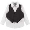 Kids 3-Piece "Dapper-in-a-Dash"  Vest Set, Black - Mixed Apparel Set - 3