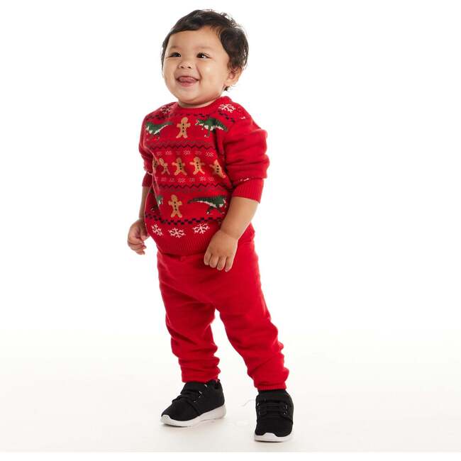 Infant Holiday Sweater Set, Gingerbread & Dinos - Mixed Apparel Set - 2
