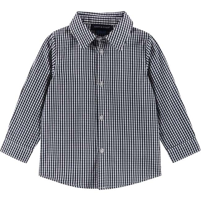 Infant Buttondown Suspenders Set, Navy Gingham - Mixed Apparel Set - 2