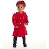 Infant Bubble Sweater Rib Knit Twofer Dress & Headband, Red Bubble - Dresses - 2