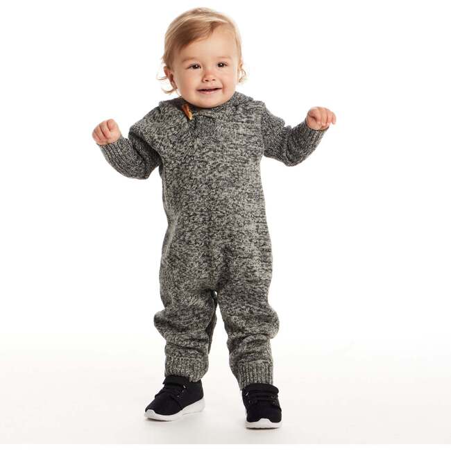 Hooded Romper, Grey Heather - Rompers - 2