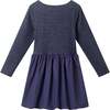 Big Kids Rib Jersey Drop Waist Dress, Navy Bubble - Dresses - 2