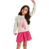 Girls Ballerina Sweatshirt & Ribbed Dress Set, Pink - Dresses - 3