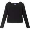 Big Kids Tweed Dress & Rib Tee Set, Black Tweed - Dresses - 3